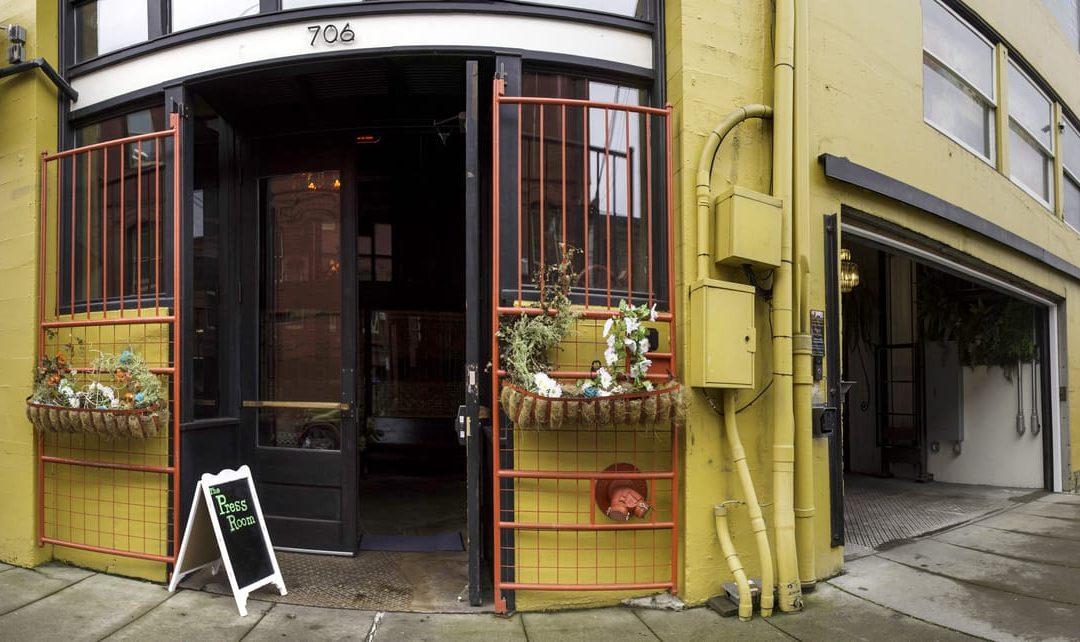 The Press Room's street-level entrance on Opera Alley in downtown Tacoma
